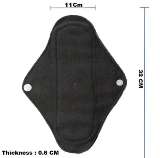 Reusable Cloth Menstrual Pads, Leak-Proof & Washable, Soft & Absorbent, 32 cm Length, 11 cm Width, 5 Colours, Pack of 5 (Multi colour)