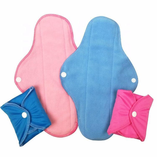 Reusable Cloth Menstrual Pads, Leak-Proof & Washable, Soft & Absorbent, 32 cm Length, 11 cm Width, 5 Colours, Pack of 5 (Multi colour)