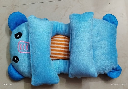 Baby Sleep Pillow for Newborns & Infants - Anti Flat Head Memory Foam Pillow, Hypoallergenic & Breathable Cotton, Toddler Head Support for Crib, Stroller, Soft & Comfortable Baby Pillow (Multi Colour)